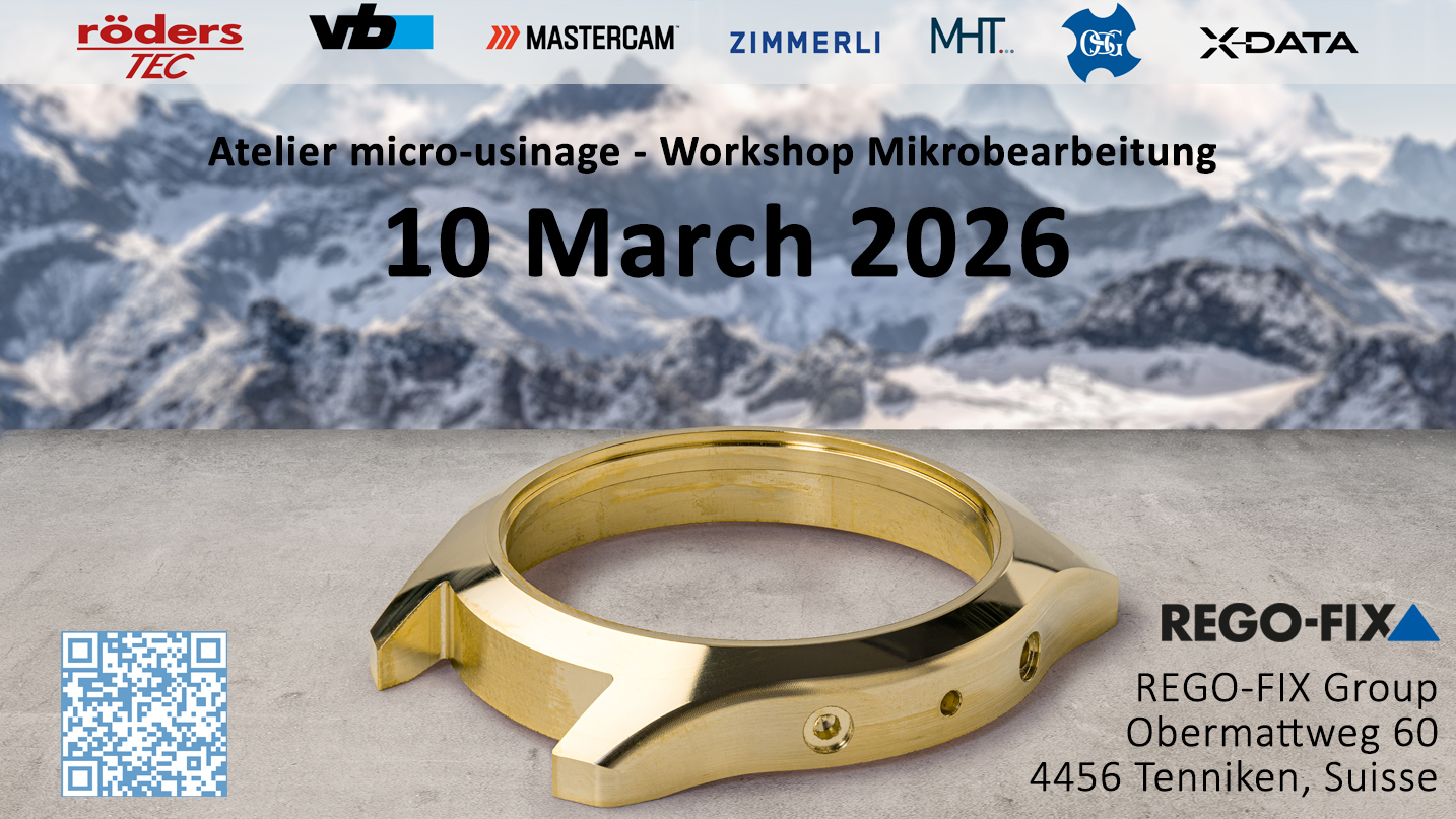 Banner des Workshops zur Mikropräzisionsbearbeitung bei REGO-FIX.
