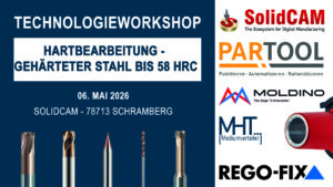 Banner Bild Technologieworkshop Hartbearbeitung von gehärtetem Stahl bis 58 HRC